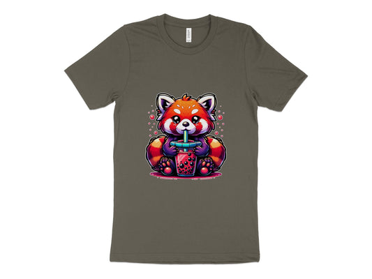 Bubble Tea and Red Panda Shirt, Boba, Kawaii, Cute, Bear