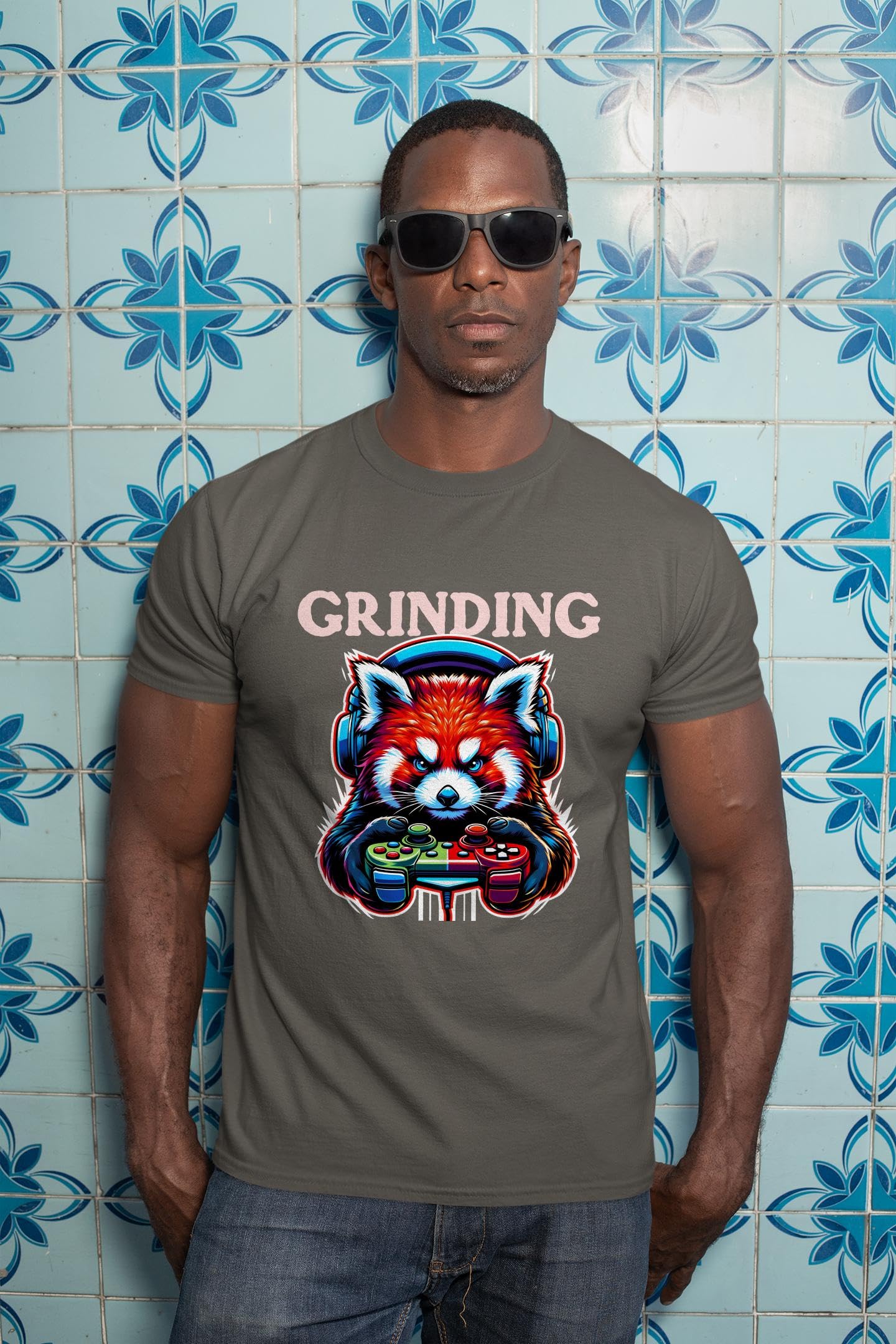 Gaming Shirt, Red Panda, Grinding, Video Games, Kawaii, Cute